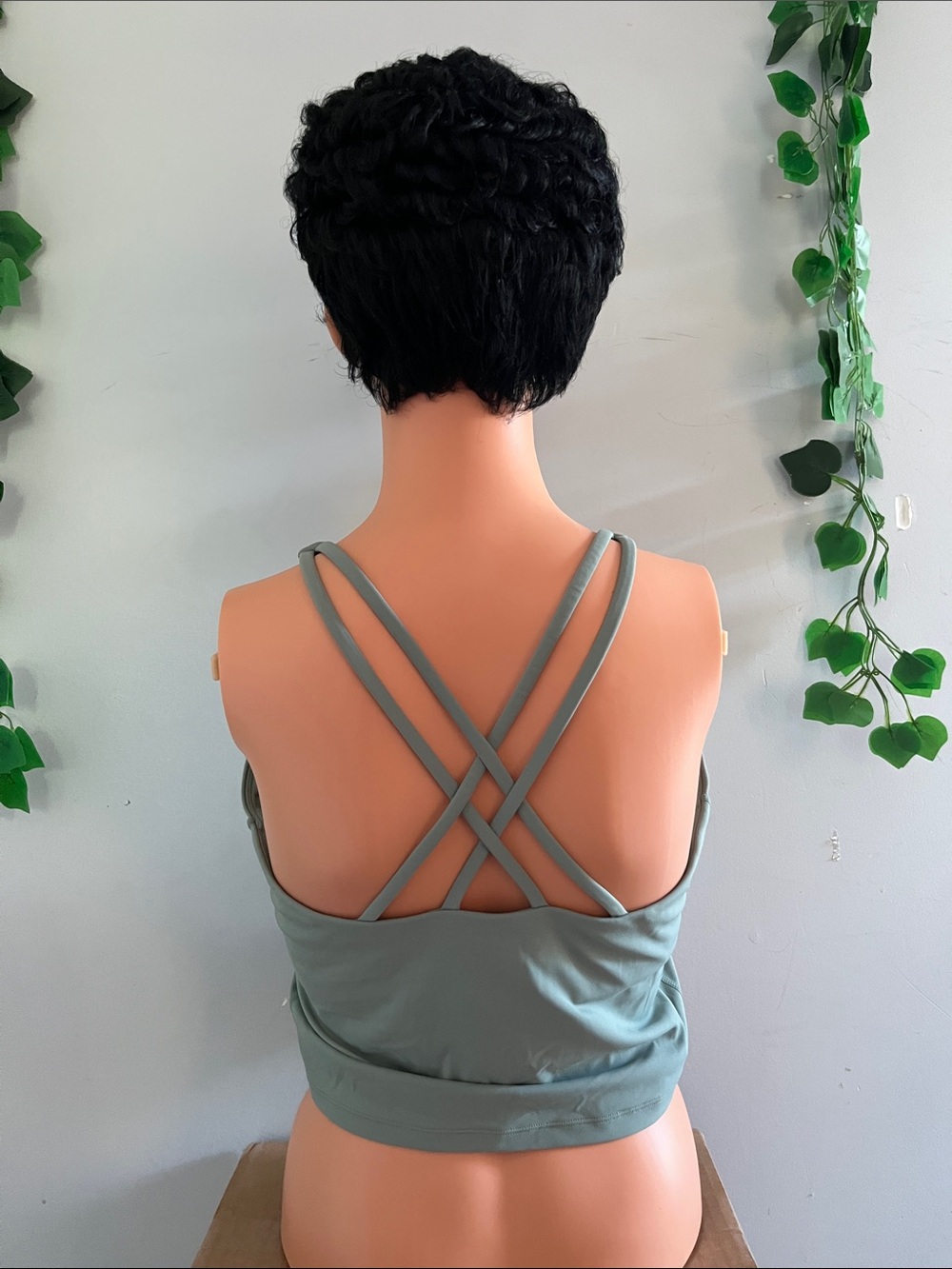 Cross-Strap Sage Green Sports Bralette
